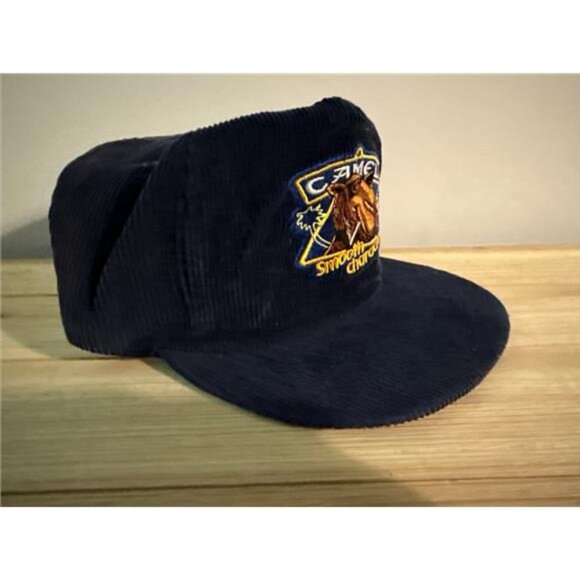 Vintage 90s Joe Camel Corduroy Snapback Hat — Adjustable Promo Cap Smoker RARE - Picture 2 of 10